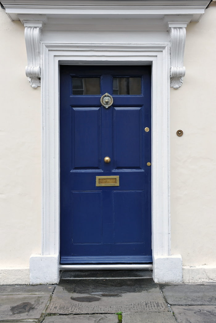 Blue front door